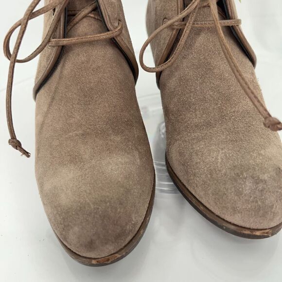 Stuart Weitzman Kalahari Wedge Boot Ankle Bootie Brown Suede Lace Up Size 6.5 - Picture 4 of 16